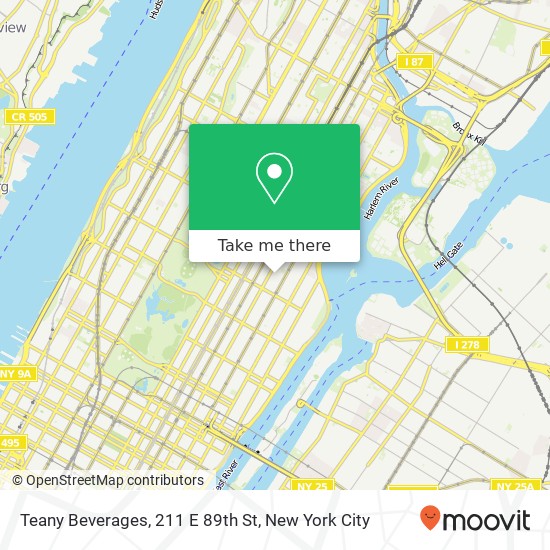 Teany Beverages, 211 E 89th St map