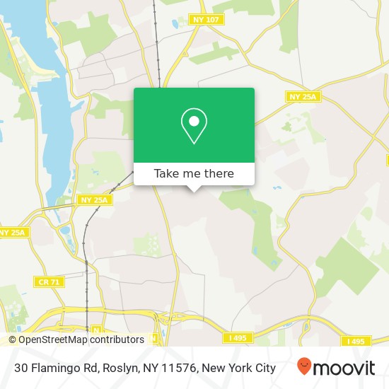 Mapa de 30 Flamingo Rd, Roslyn, NY 11576