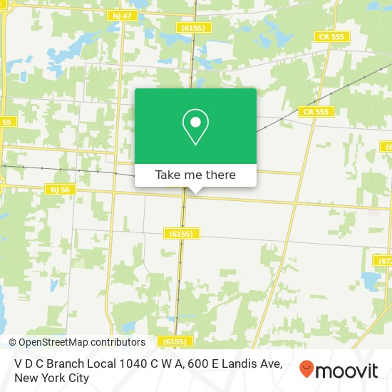 Mapa de V D C Branch Local 1040 C W A, 600 E Landis Ave