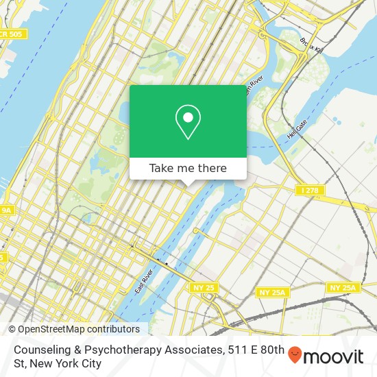 Counseling & Psychotherapy Associates, 511 E 80th St map