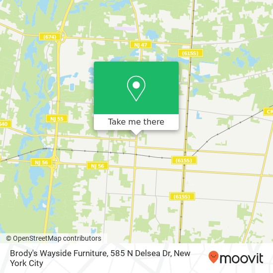 Mapa de Brody's Wayside Furniture, 585 N Delsea Dr