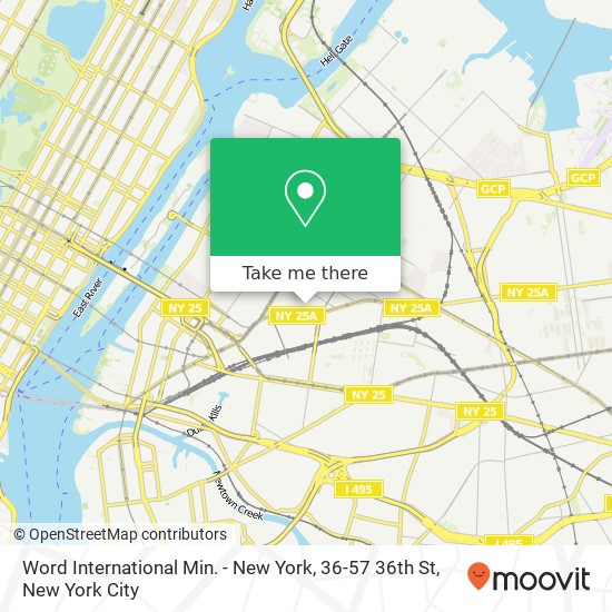 Word International Min. - New York, 36-57 36th St map