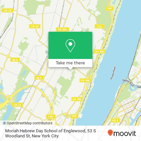 Mapa de Moriah Hebrew Day School of Englewood, 53 S Woodland St