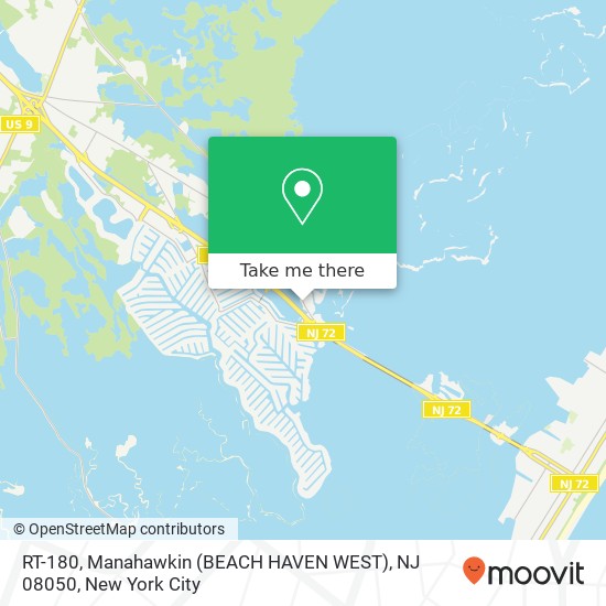 RT-180, Manahawkin (BEACH HAVEN WEST), NJ 08050 map