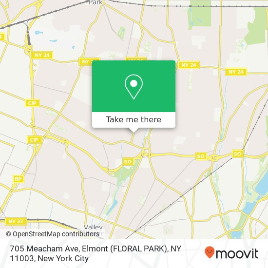 Mapa de 705 Meacham Ave, Elmont (FLORAL PARK), NY 11003