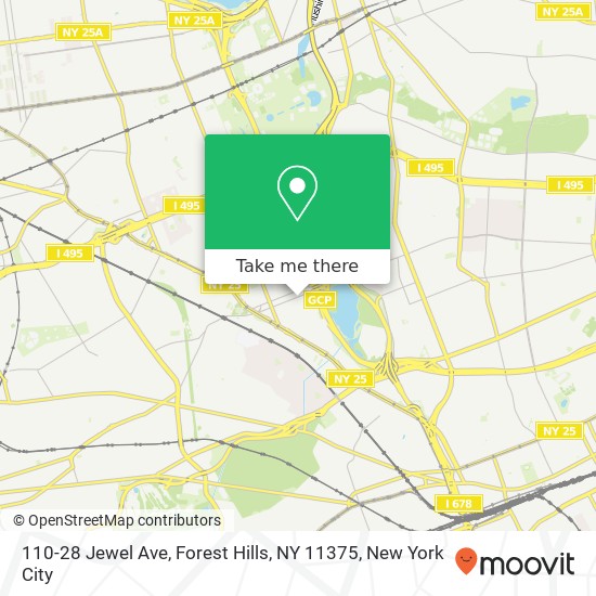 Mapa de 110-28 Jewel Ave, Forest Hills, NY 11375