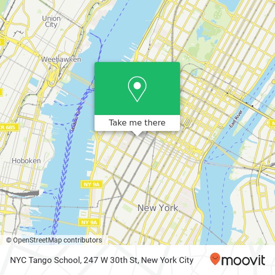 Mapa de NYC Tango School, 247 W 30th St