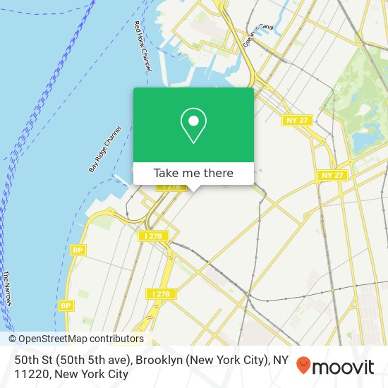 Mapa de 50th St (50th 5th ave), Brooklyn (New York City), NY 11220