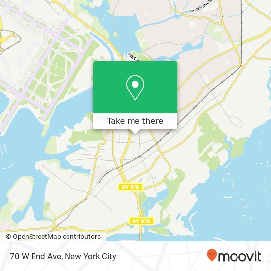 Mapa de 70 W End Ave, Inwood, NY 11096