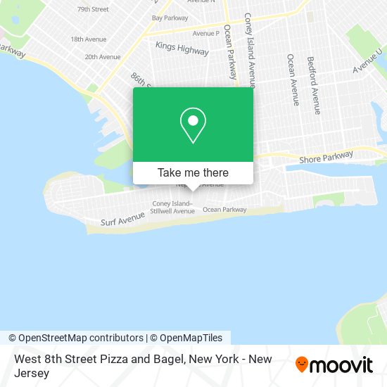 West 8th Street Pizza and Bagel map