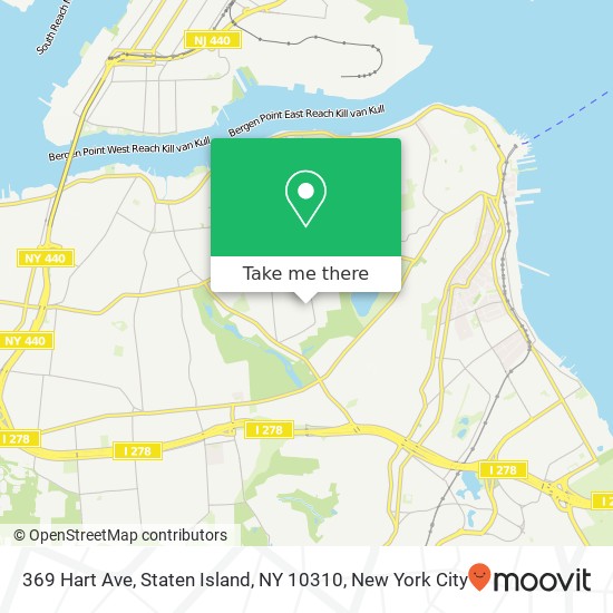 Mapa de 369 Hart Ave, Staten Island, NY 10310