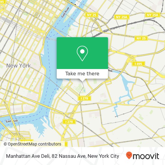 Mapa de Manhattan Ave Deli, 82 Nassau Ave