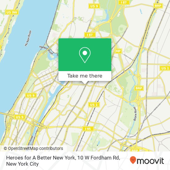 Mapa de Heroes for A Better New York, 10 W Fordham Rd