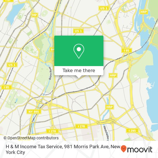 Mapa de H & M Income Tax Service, 981 Morris Park Ave