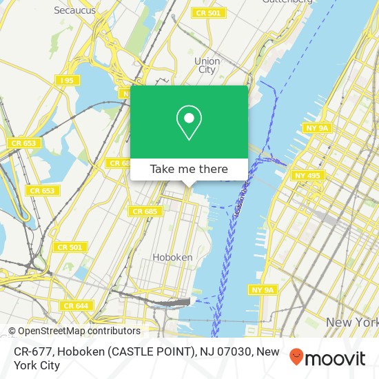 Mapa de CR-677, Hoboken (CASTLE POINT), NJ 07030