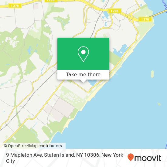 Mapa de 9 Mapleton Ave, Staten Island, NY 10306