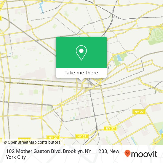 Mapa de 102 Mother Gaston Blvd, Brooklyn, NY 11233