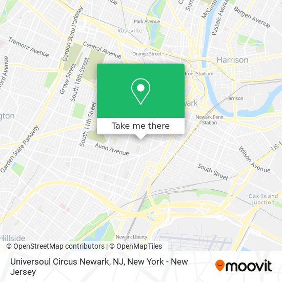 Universoul Circus Newark, NJ map