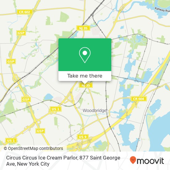 Mapa de Circus Circus Ice Cream Parlor, 877 Saint George Ave
