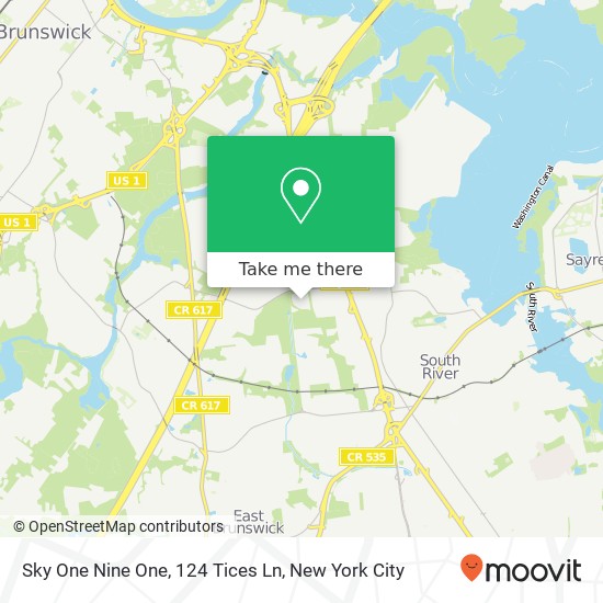Sky One Nine One, 124 Tices Ln map