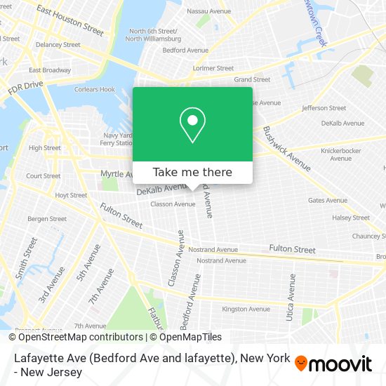 Mapa de Lafayette Ave (Bedford Ave and lafayette)