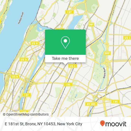 E 181st St, Bronx, NY 10453 map