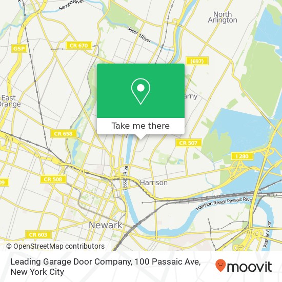 Mapa de Leading Garage Door Company, 100 Passaic Ave