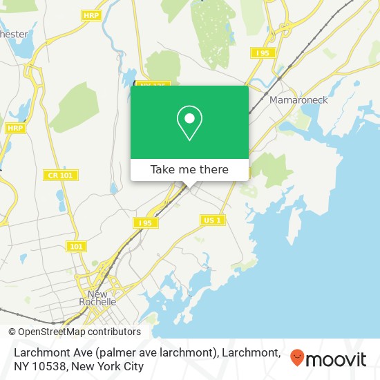 Mapa de Larchmont Ave (palmer ave larchmont), Larchmont, NY 10538