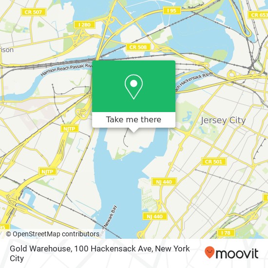 Mapa de Gold Warehouse, 100 Hackensack Ave