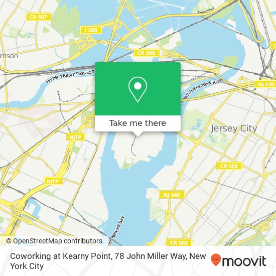 Mapa de Coworking at Kearny Point, 78 John Miller Way