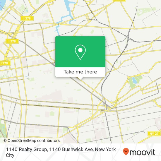 Mapa de 1140 Realty Group, 1140 Bushwick Ave