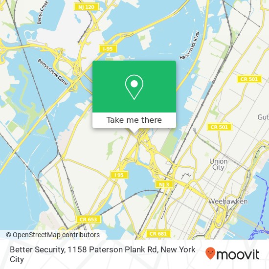 Mapa de Better Security, 1158 Paterson Plank Rd