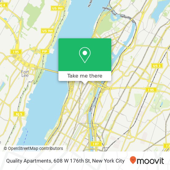 Quality Apartments, 608 W 176th St map