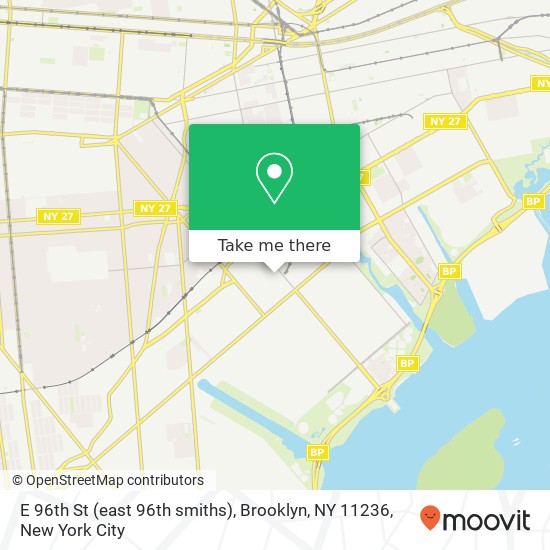 Mapa de E 96th St (east 96th smiths), Brooklyn, NY 11236