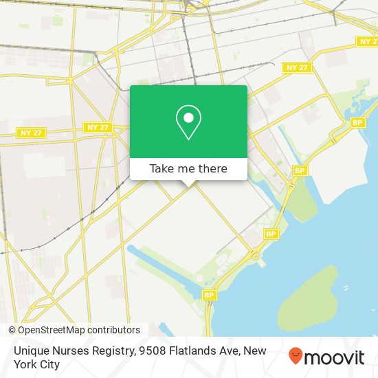 Mapa de Unique Nurses Registry, 9508 Flatlands Ave