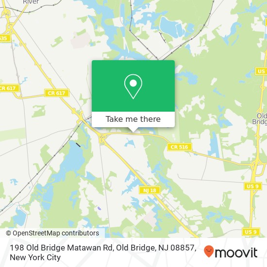 Mapa de 198 Old Bridge Matawan Rd, Old Bridge, NJ 08857