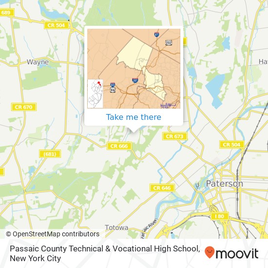 Mapa de Passaic County Technical & Vocational High School, 45 Reinhardt Rd