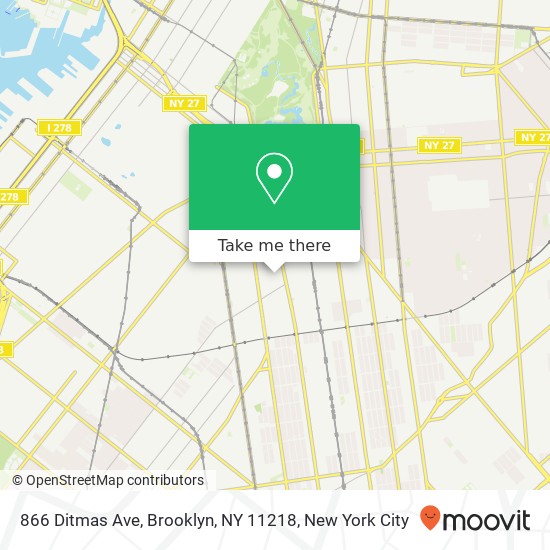 866 Ditmas Ave, Brooklyn, NY 11218 map