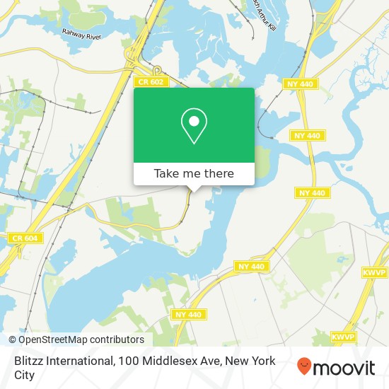 Mapa de Blitzz International, 100 Middlesex Ave