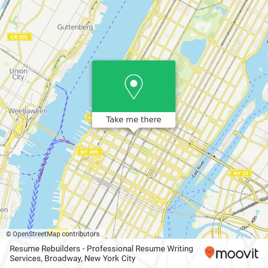 Resume Rebuilders - Professional Resume Writing Services, Broadway map