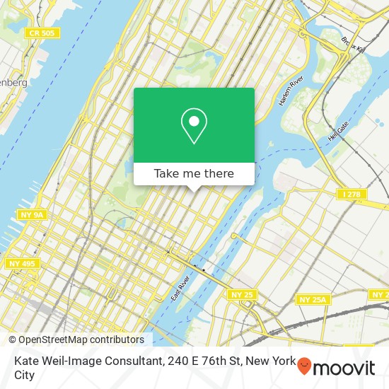 Mapa de Kate Weil-Image Consultant, 240 E 76th St
