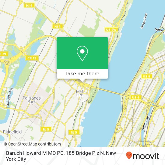 Mapa de Baruch Howard M MD PC, 185 Bridge Plz N