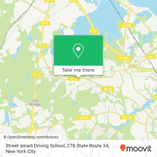 Street smart Driving School, 278 State Route 34 map
