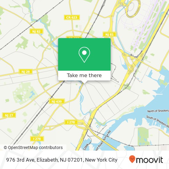 Mapa de 976 3rd Ave, Elizabeth, NJ 07201