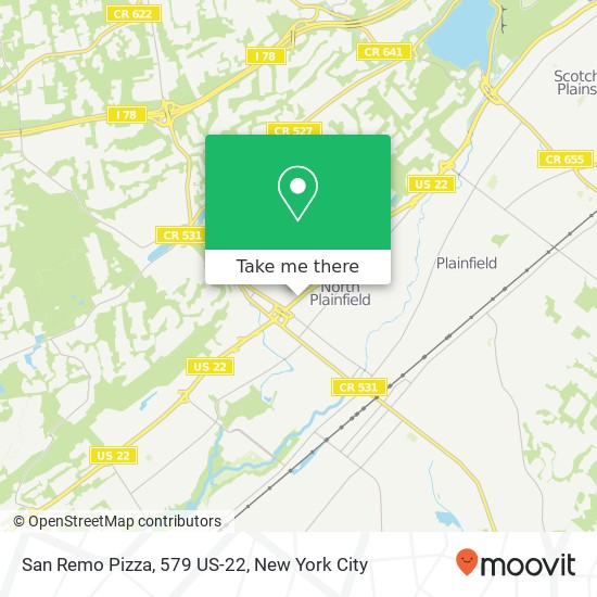 Mapa de San Remo Pizza, 579 US-22