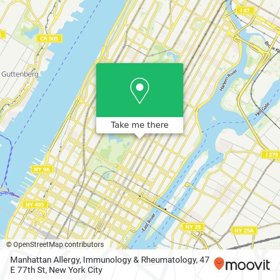Mapa de Manhattan Allergy, Immunology & Rheumatology, 47 E 77th St