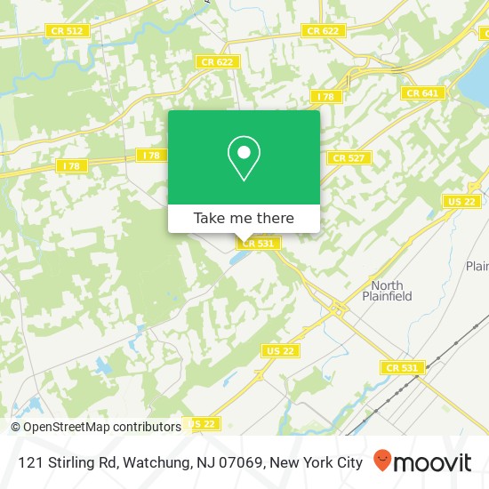 121 Stirling Rd, Watchung, NJ 07069 map