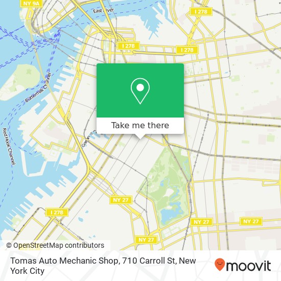 Mapa de Tomas Auto Mechanic Shop, 710 Carroll St