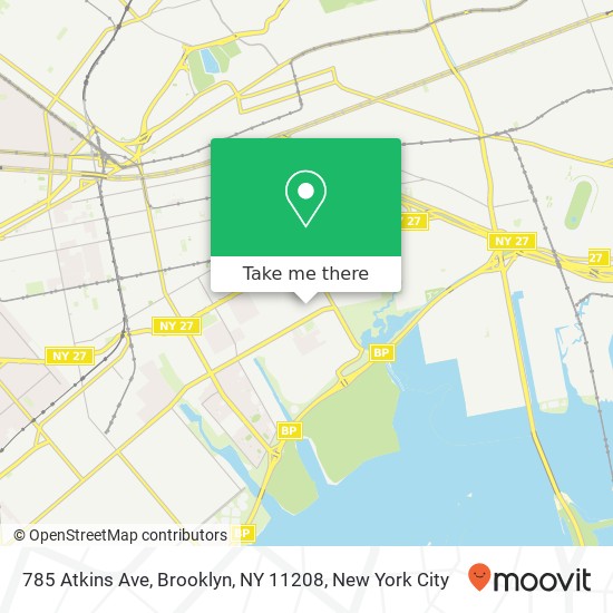 Mapa de 785 Atkins Ave, Brooklyn, NY 11208