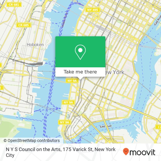 Mapa de N Y S Council on the Arts, 175 Varick St